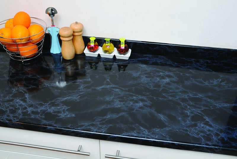 d-c-fix 346-0048-2PKA Decorative Self-Adhesive Film, Marble Black, 17" x 78" Roll, 2-Pack with Applicator - Image 3